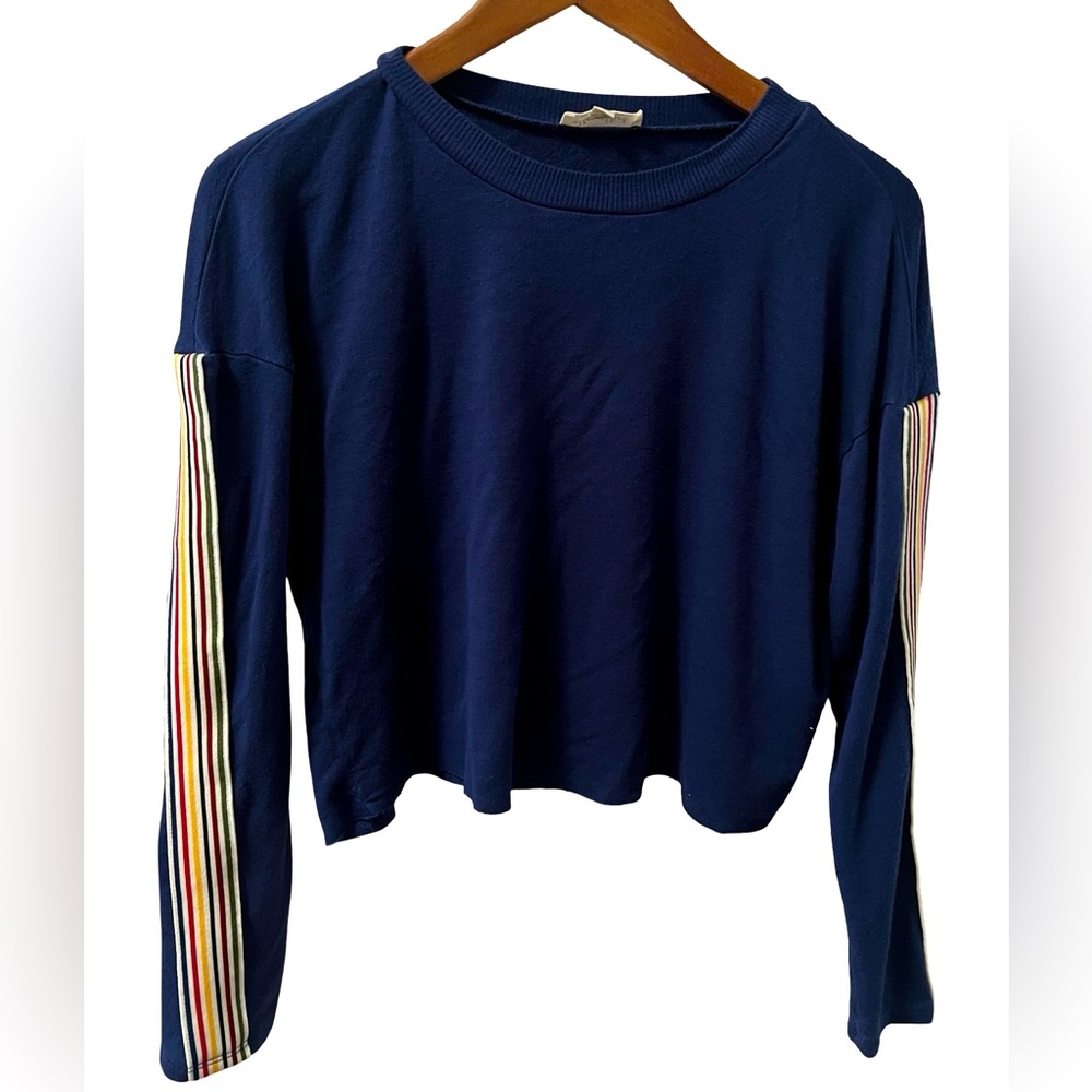 Ultra Flirt Macys Brand Cropped Rainbow Sleeve Sweater
